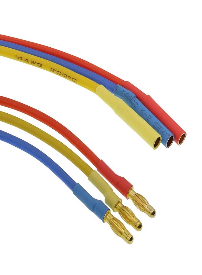 Treehobby 3PCS 4.0mm Banana Gold Bullet Connector Extension Cable for RC Brushless Motor ESC Extension Cable Wire RC Car Boat Parts (14AWG 30CM) - Image 2